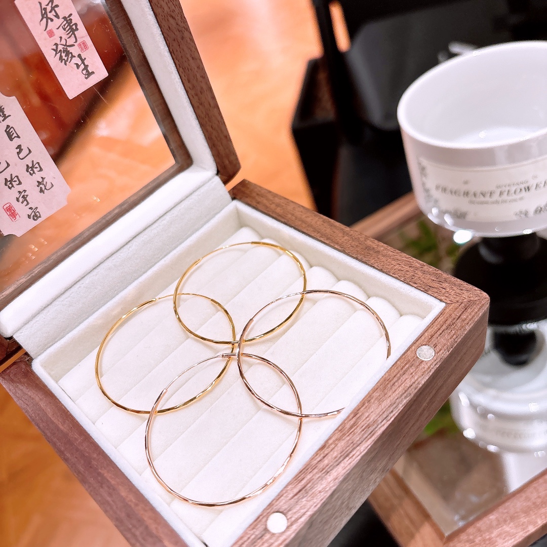 S925 Sterling Silver Hoop Earrings Ethereal Wedding Gold