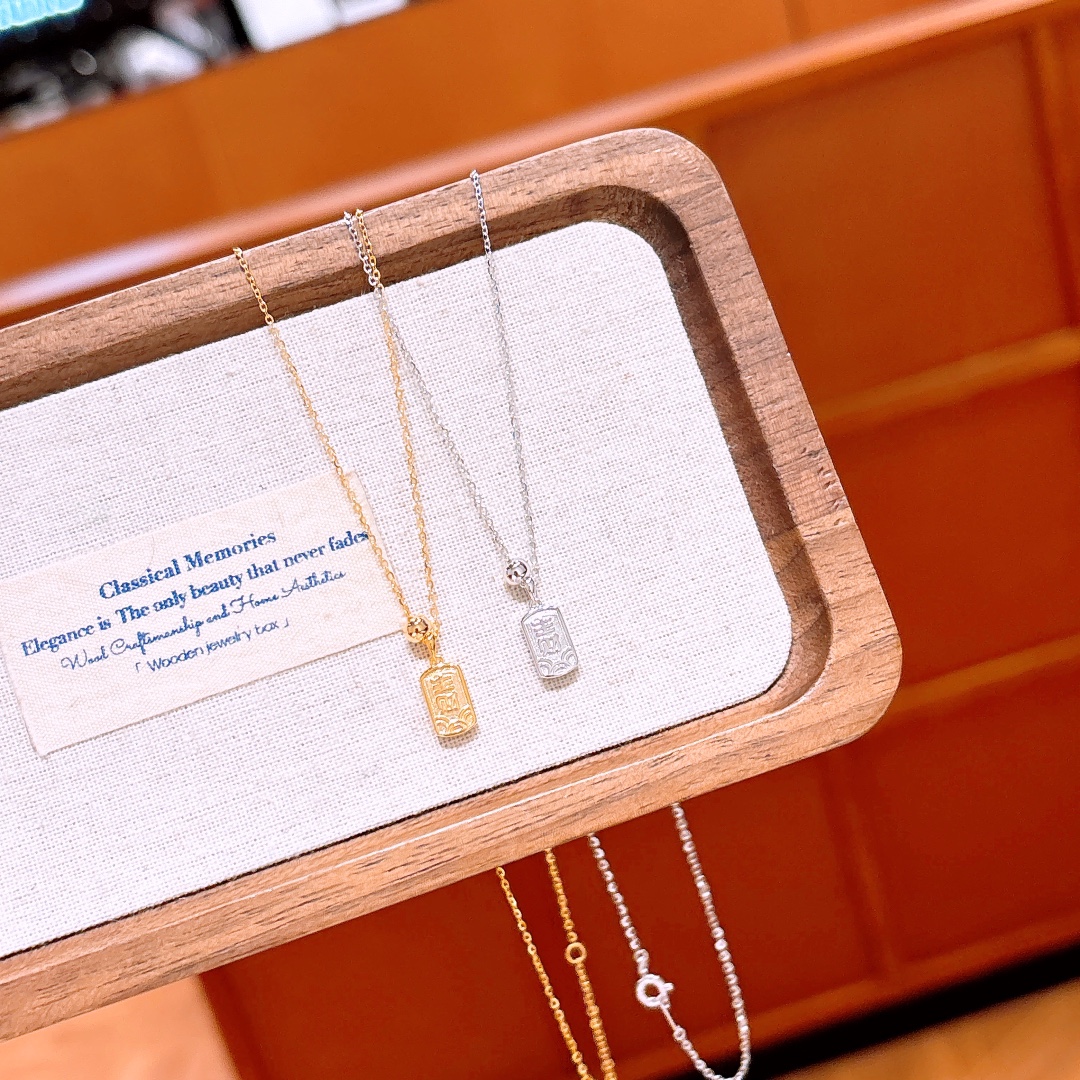 S925 Sterling Silver Necklace Gentle Wedding Gold