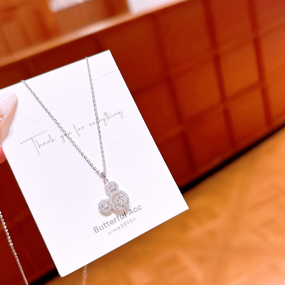 Hypoallergenic Silver Moissanite Necklace French New Year Gold