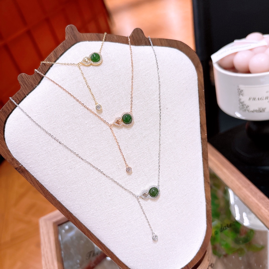 S925 Sterling Silver Jasper Necklace Korean Style Annual Party Silver