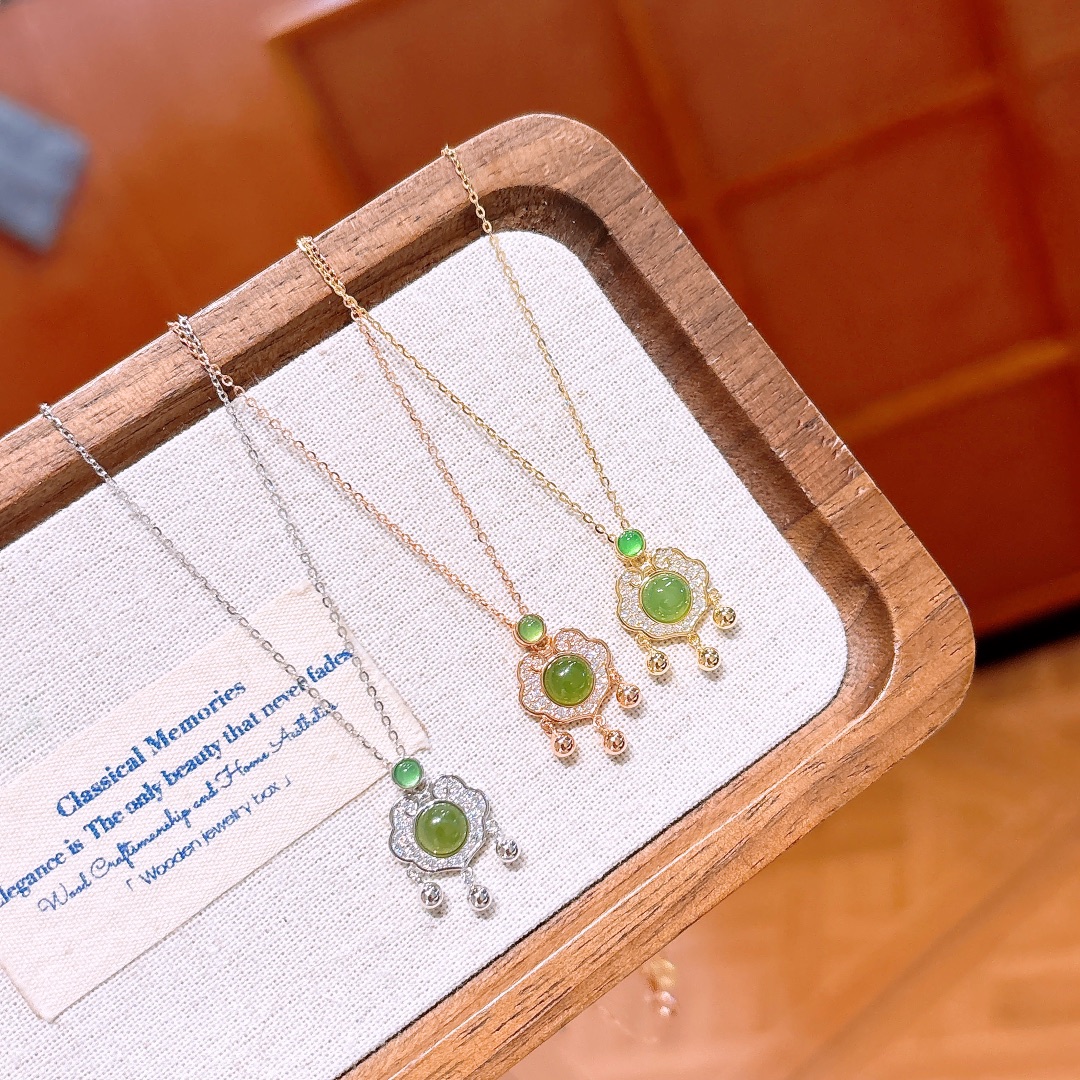 Fine Silver Jasper Necklace Lively Wedding Gold