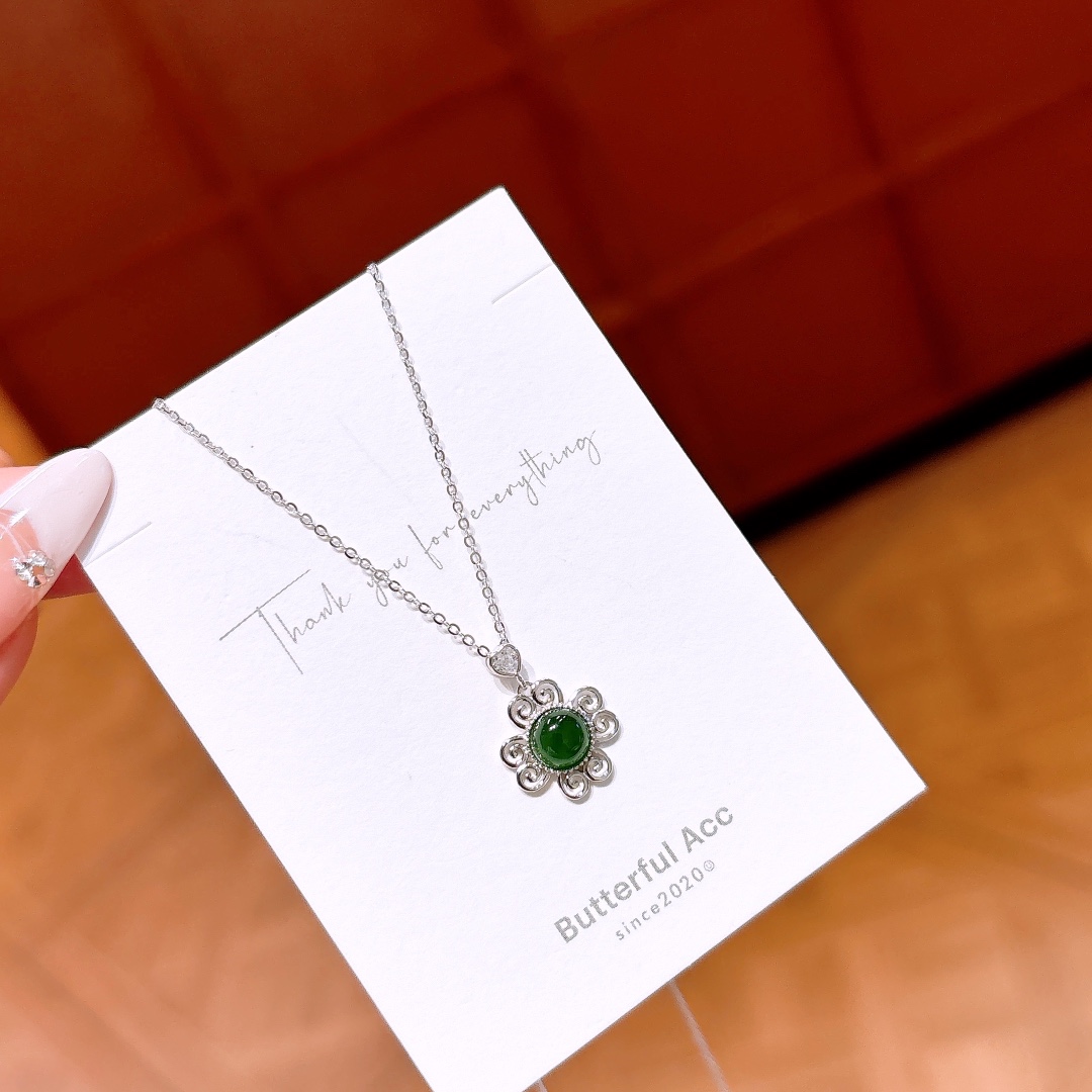 Nickel Free Silver Jasper Necklace Elegant Date Night Silver