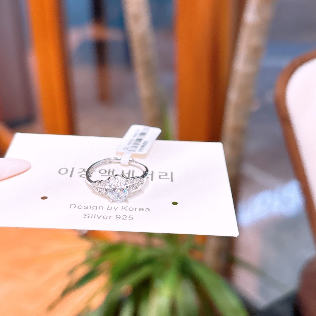 925 Silver Ring Gentle Annual Party Gold