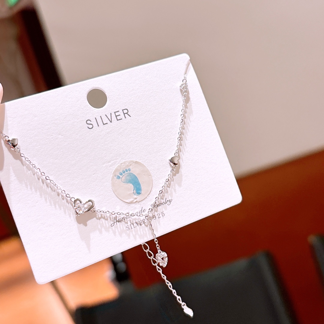 Hypoallergenic Silver Anklet Delicate Bestie Gift Silver