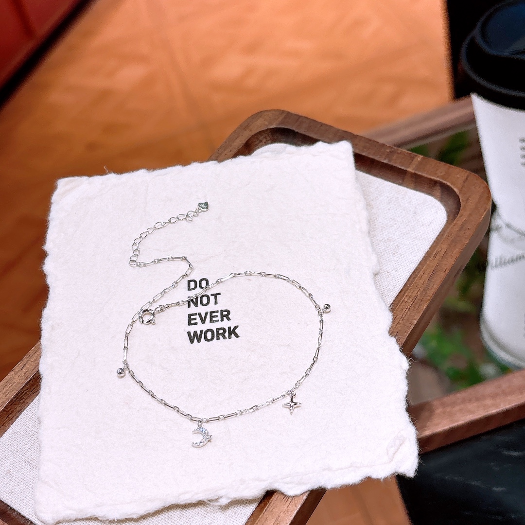 Solid Silver Anklet Gentle Spring Festival Silver