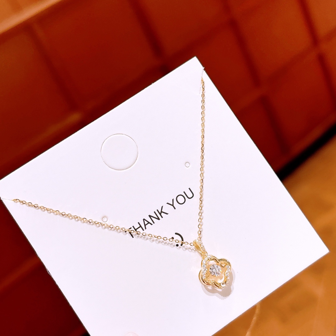 925 Silver Necklace Lively Office Gold