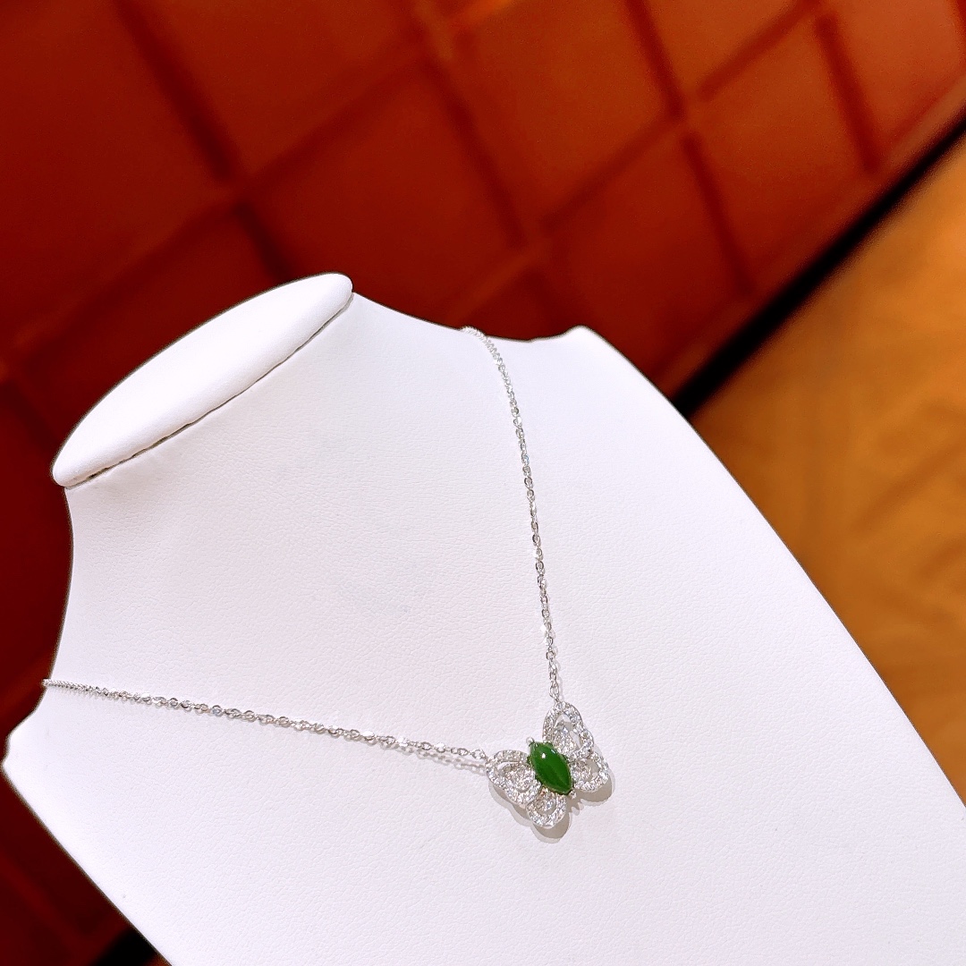 S925 Sterling Silver Jasper Necklace Playful Workplace Silver