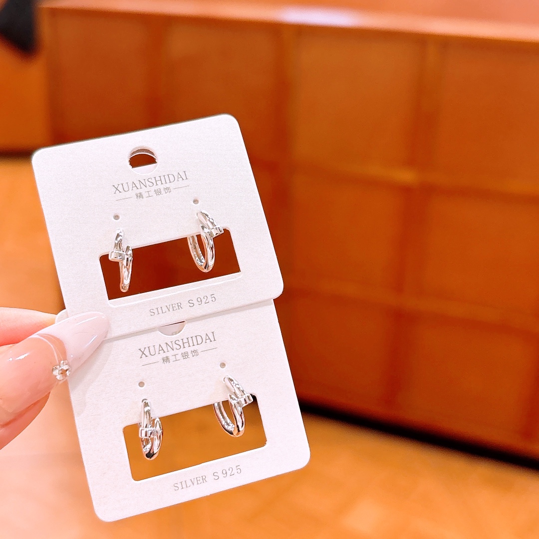 925 Silber Ohrcuffs Schick Geschenk für sie Gold