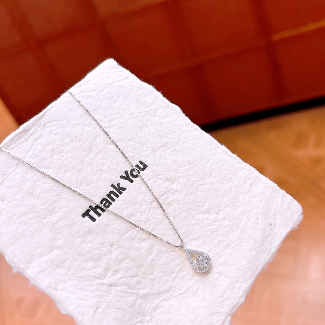 Solid Silver Moissanite Necklace Delicate Teacher's Day Silver