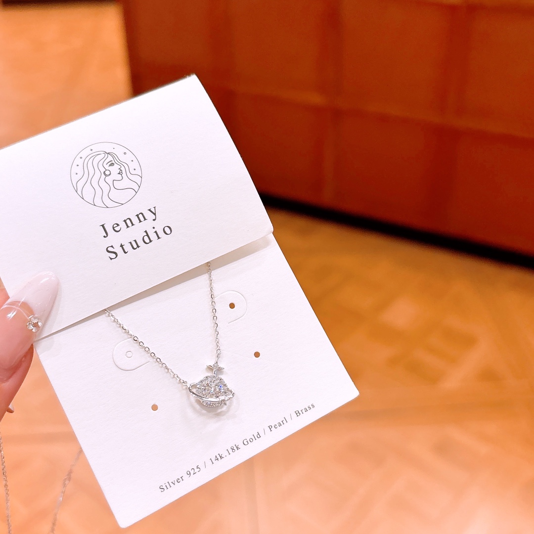 Hypoallergenic Silver Moissanite Necklace Forest Birthday Silver