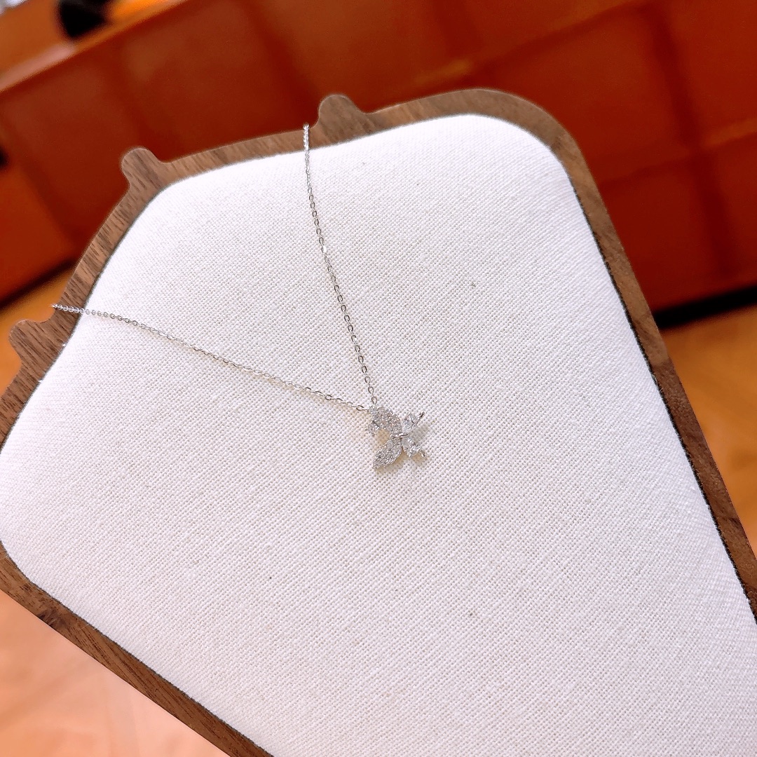 Solid Silver Moissanite Necklace Cute Birthday Silver