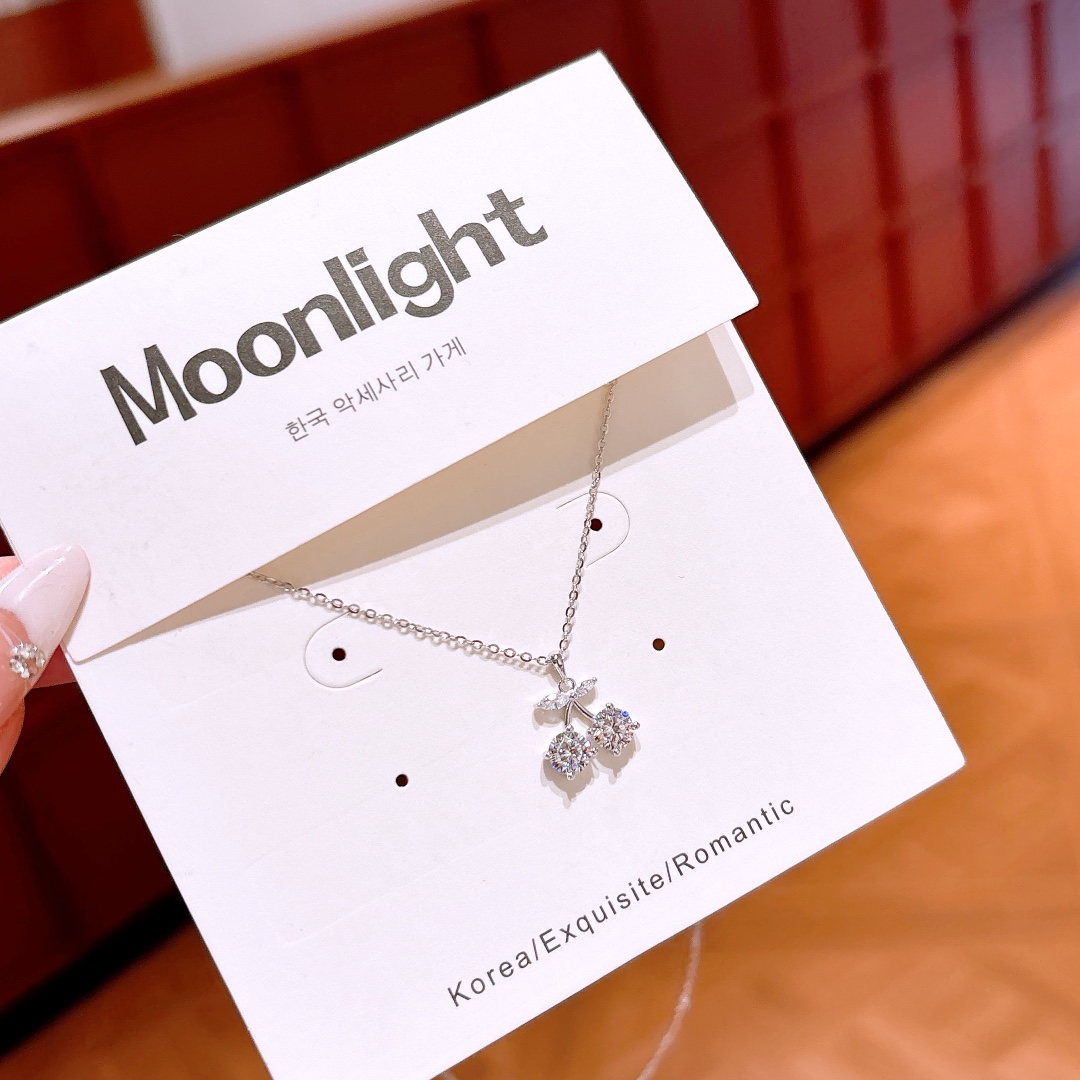 Nickel Free Silver Moissanite Necklace Intellectual Gift for Her