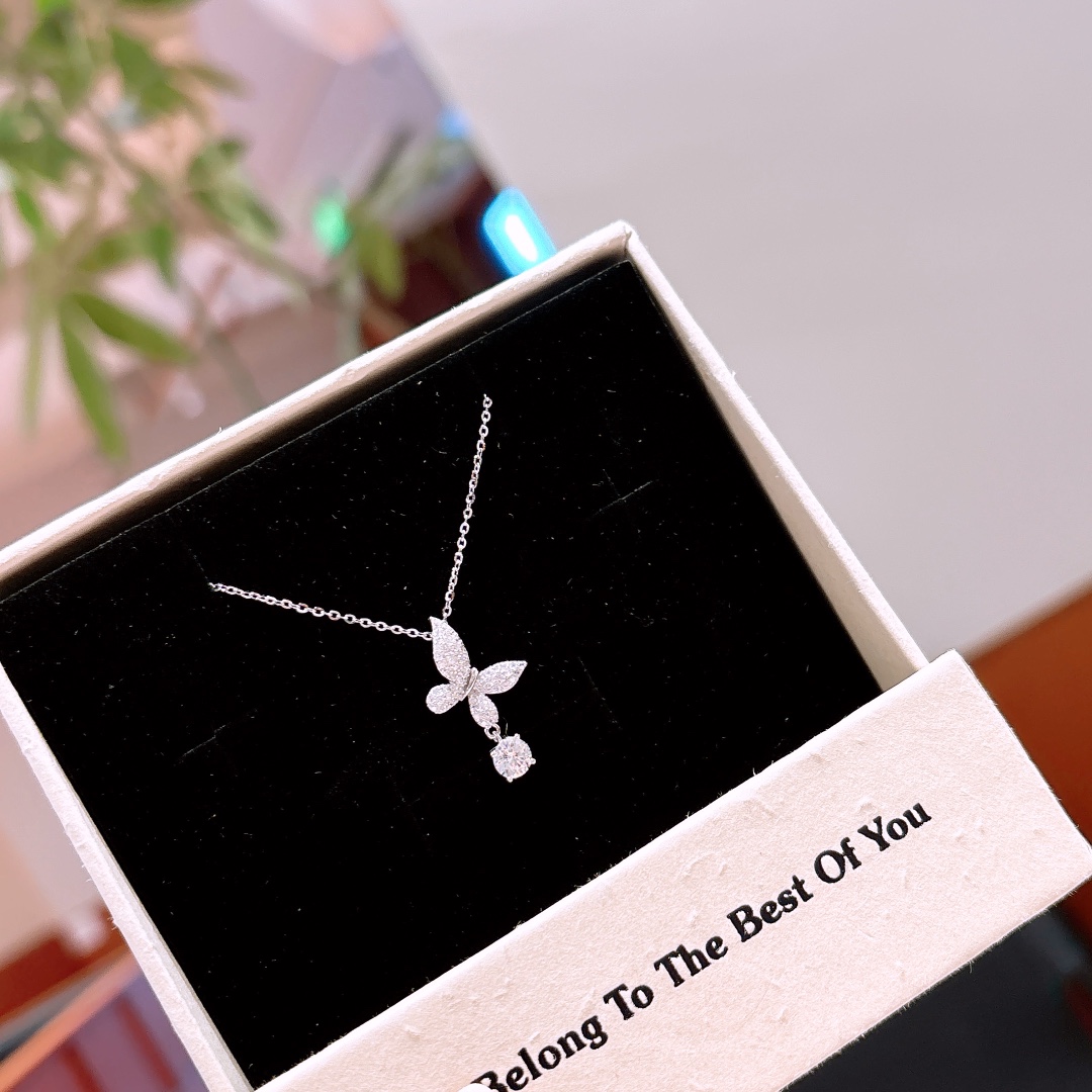 Low Allergy Silver Moissanite Necklace Pure Bestie Gift Gold