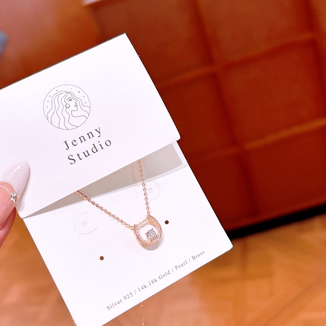 Fine Silver Necklace Korean Style Banquet Gold