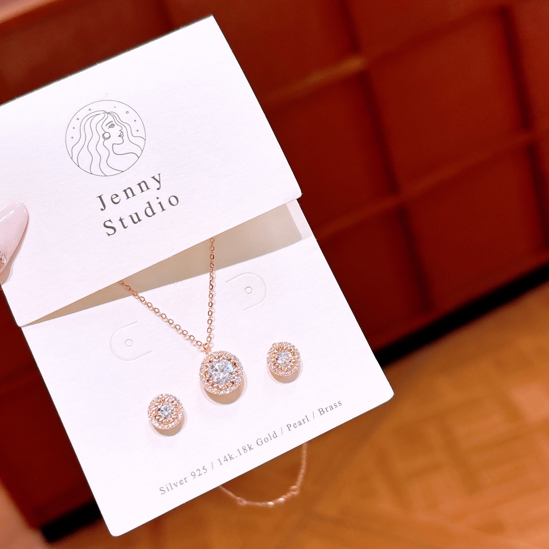 High Polish Silver Earrings & Necklace Set Forest Mother's Birthday