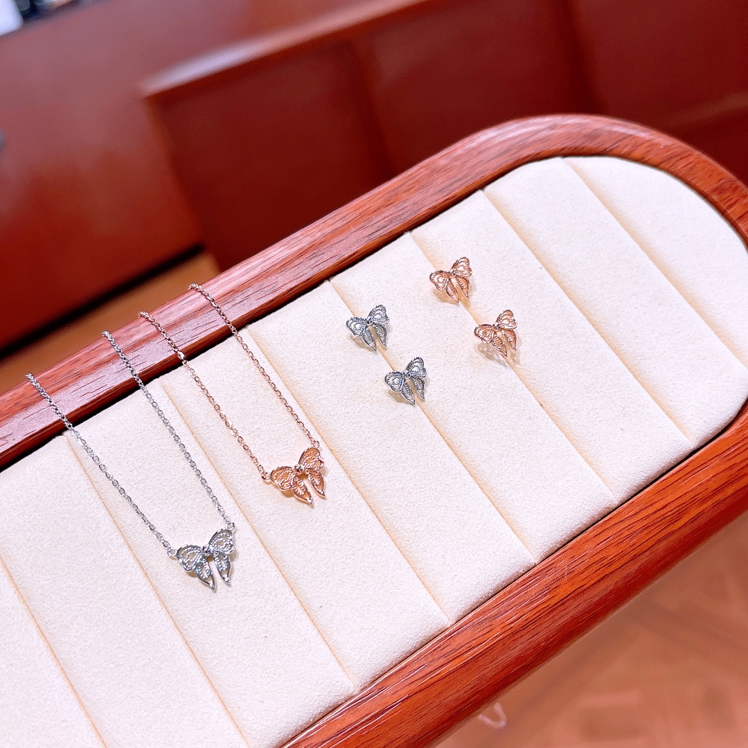 ユニーク925シルバーイヤリング＆ネックレスセットシルバー クリスマス