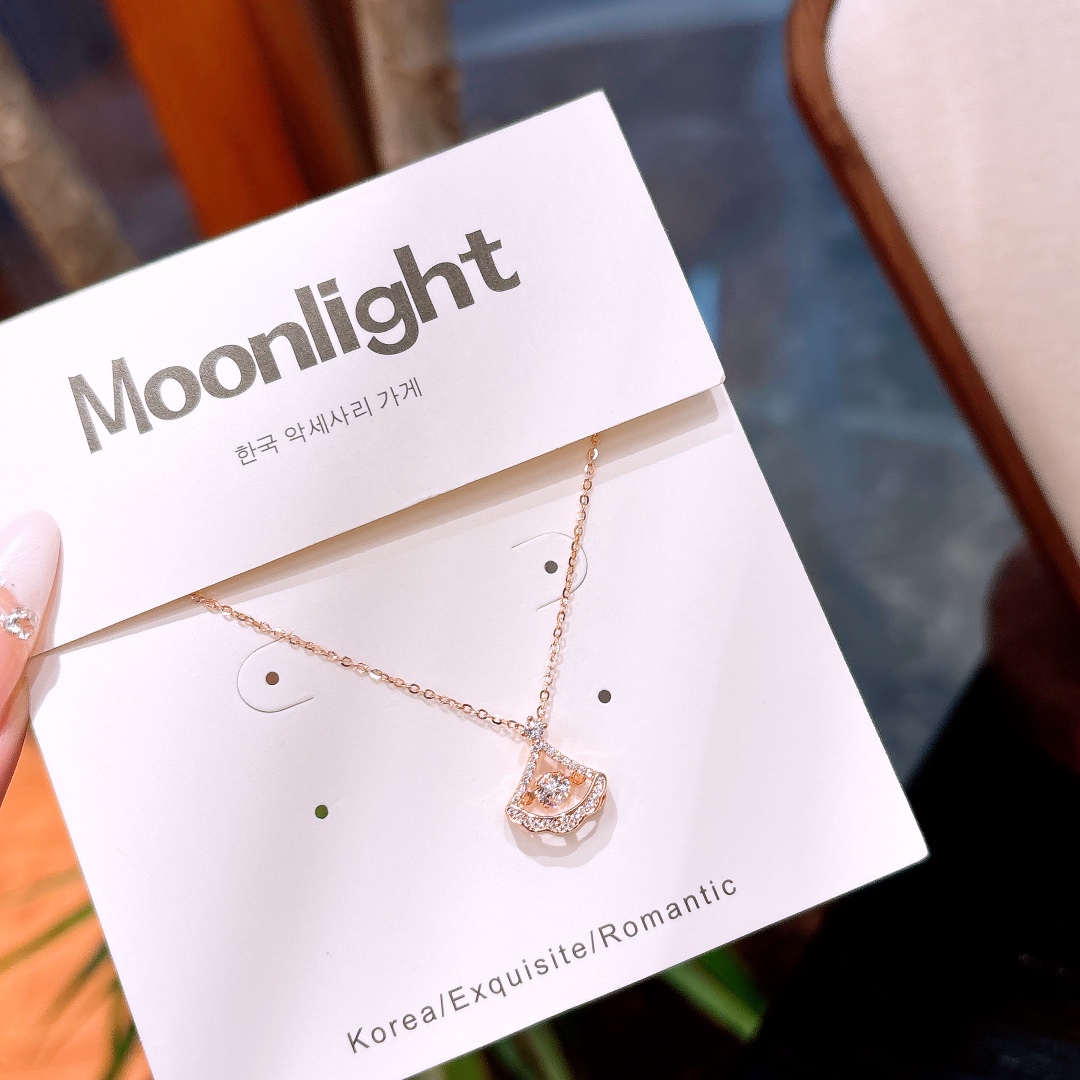 ロマンチックファインシルバーネックレスゴールド 卒業