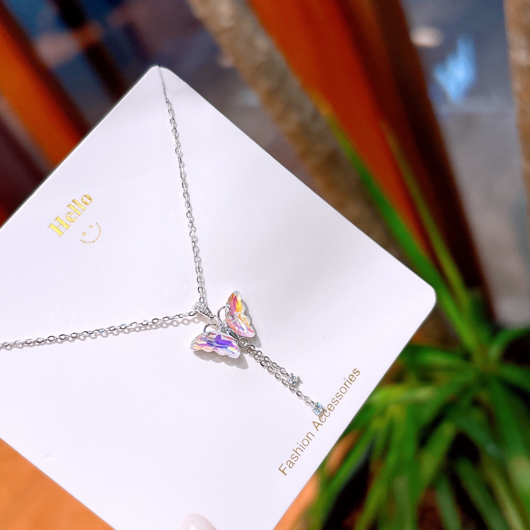 遊び心S925スターリングシルバーネックレスシルバー 旅行