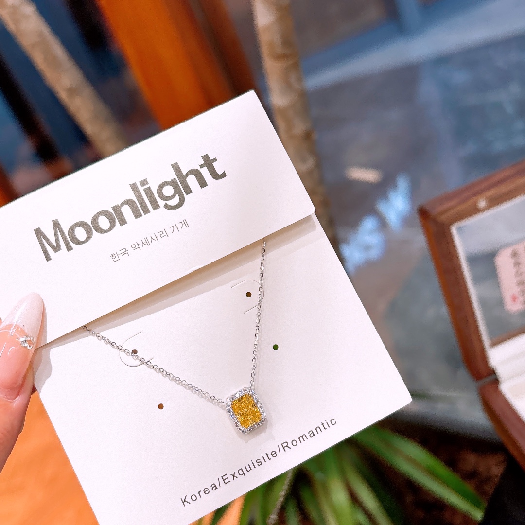 Low Allergy Silver High Carbon Diamond Necklace Dainty Birthday Gold