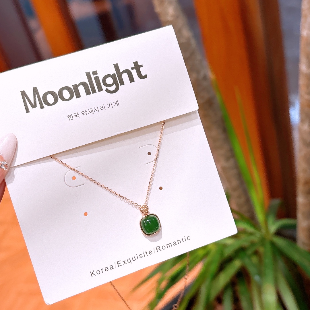 Solid Silver Jasper Necklace Chic New Year Gold