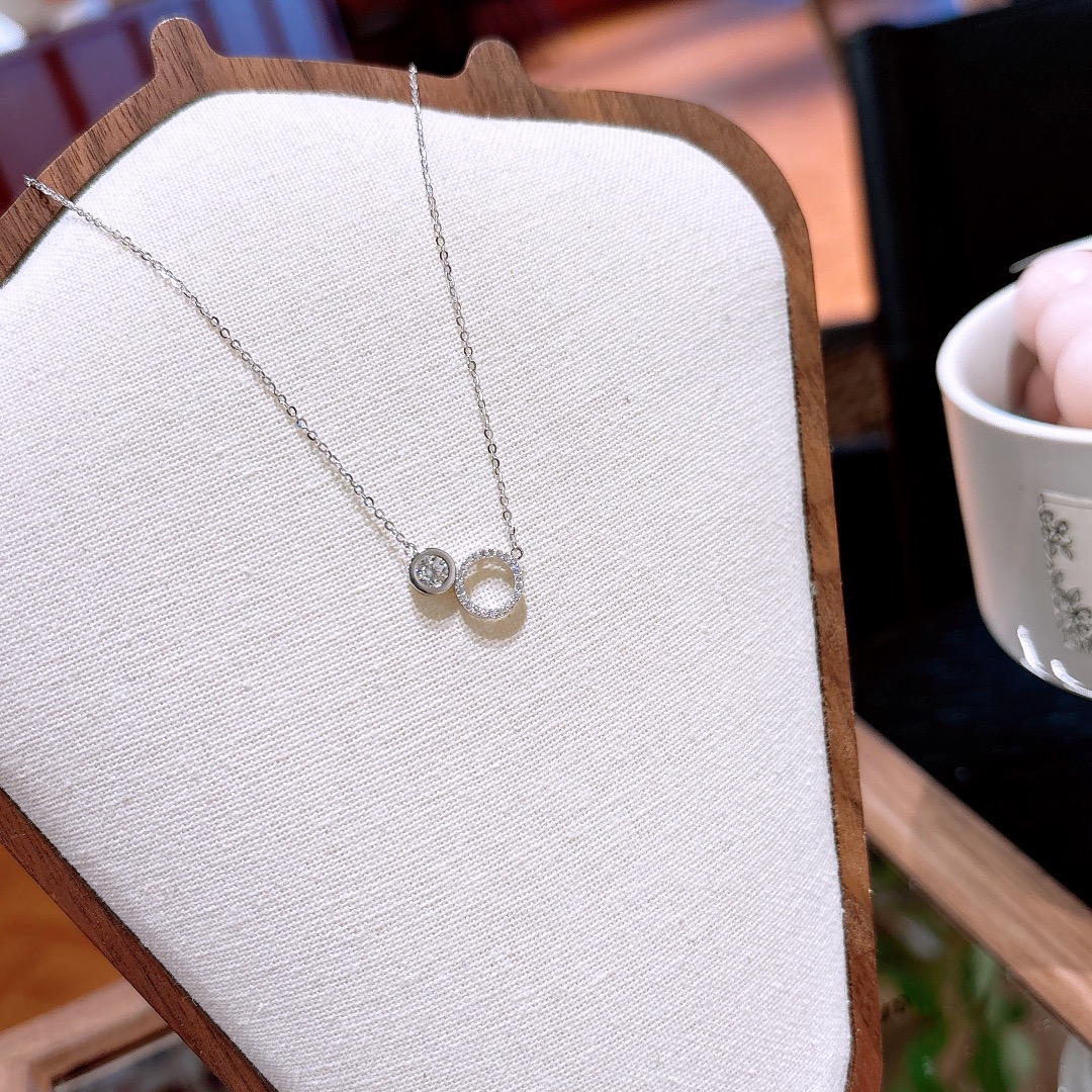 Solid Silver Moissanite Necklace Girly Christmas Gold