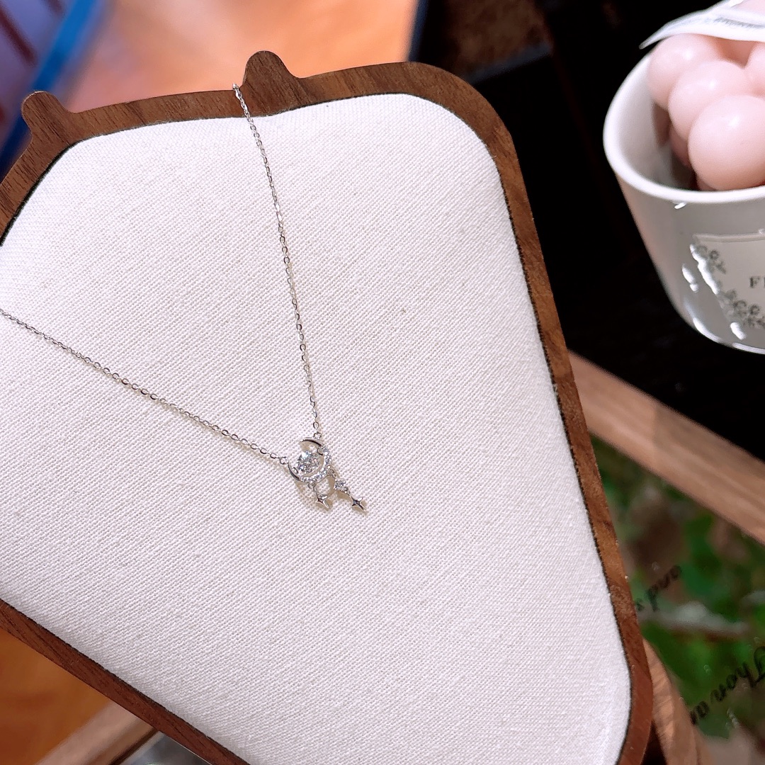 アーティスティック純銀モアッサナイトネックレスゴールド バレンタインデー