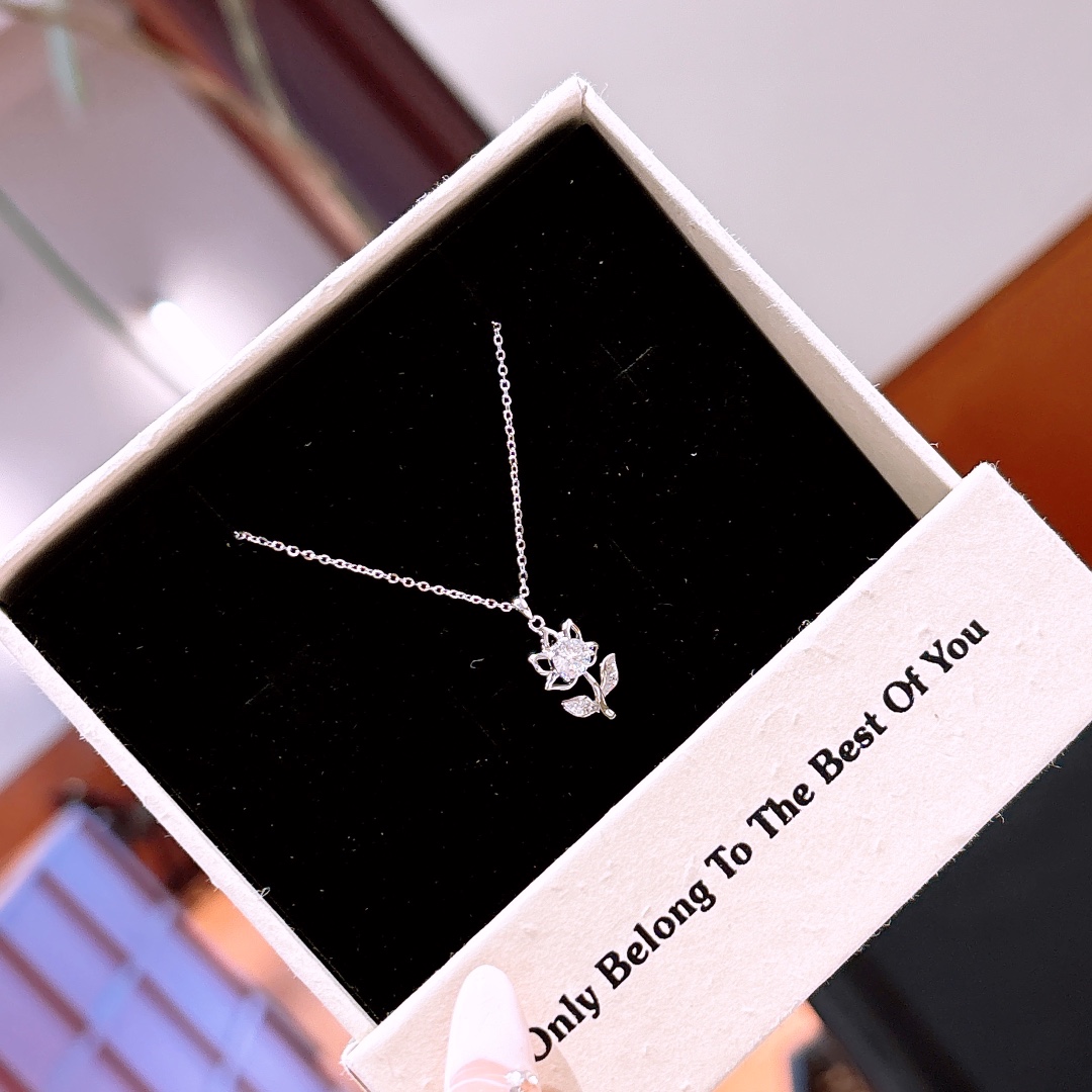 Solid Silver Moissanite Necklace Ultra Minimal Graduation Silver