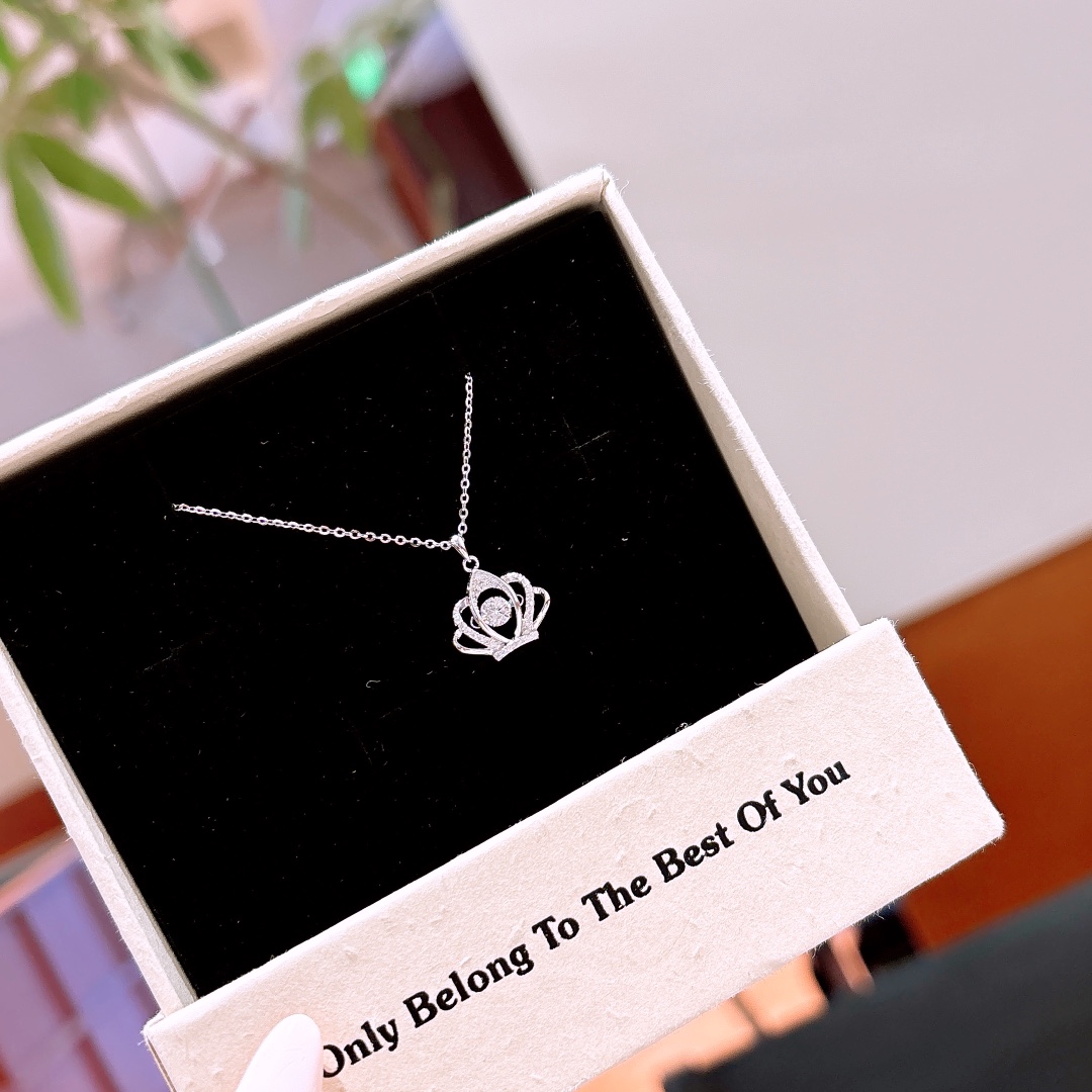 Low Allergy Silver Moissanite Necklace Sweet & Cool Confession Gold