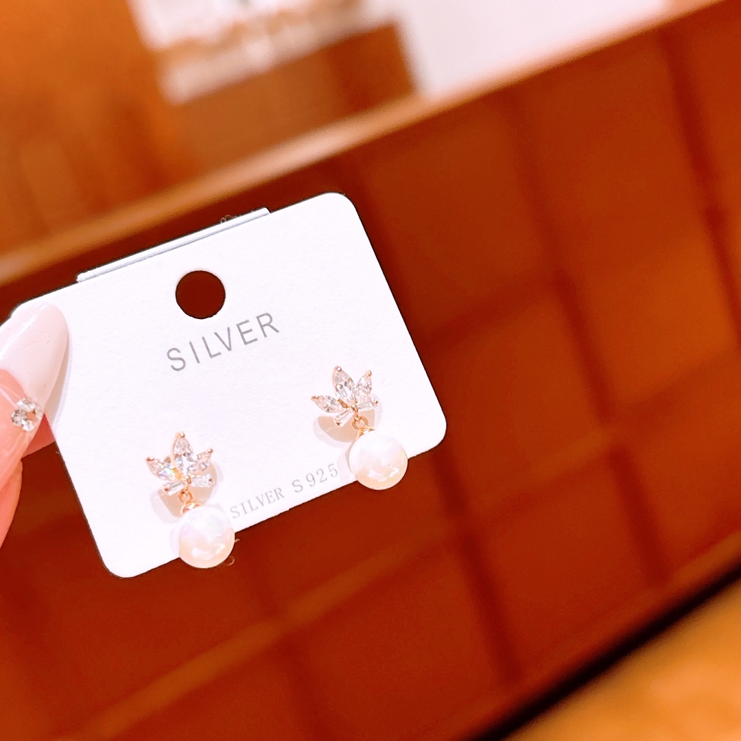 High Polish Silver Earrings French Anniversary Gold