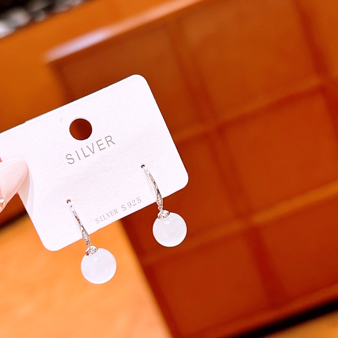 925 Silver Drop & Thread Earrings Cute Wedding Gold