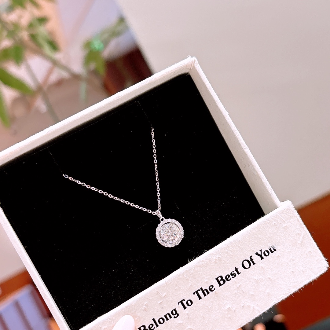 Allergiearmes Silber Moissanit Kette Französisch Arbeitsplatz Gold