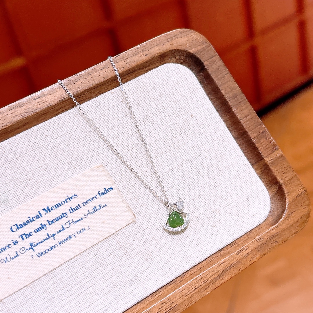 High Polish Silver Jasper Necklace Cute Mother's Day Gold