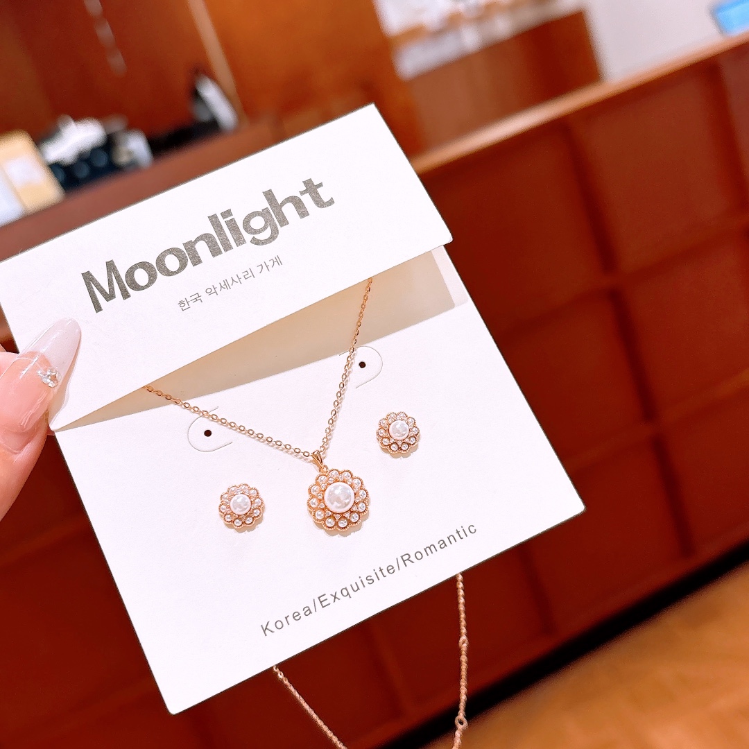 Nickel Free Silver Earrings & Necklace Set Premium Mother's Birthday