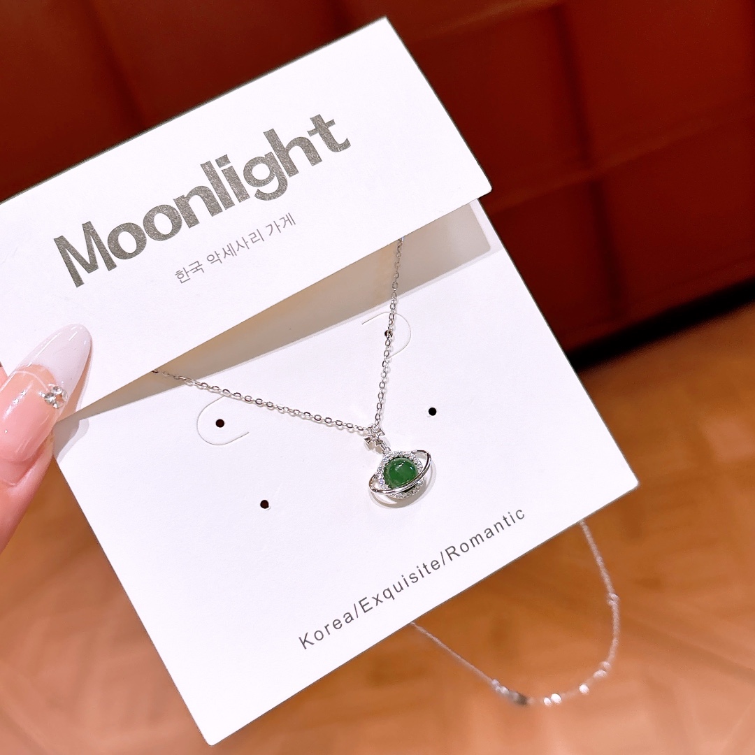 925 Silver Jasper Necklace Ethereal Father's Day Gold