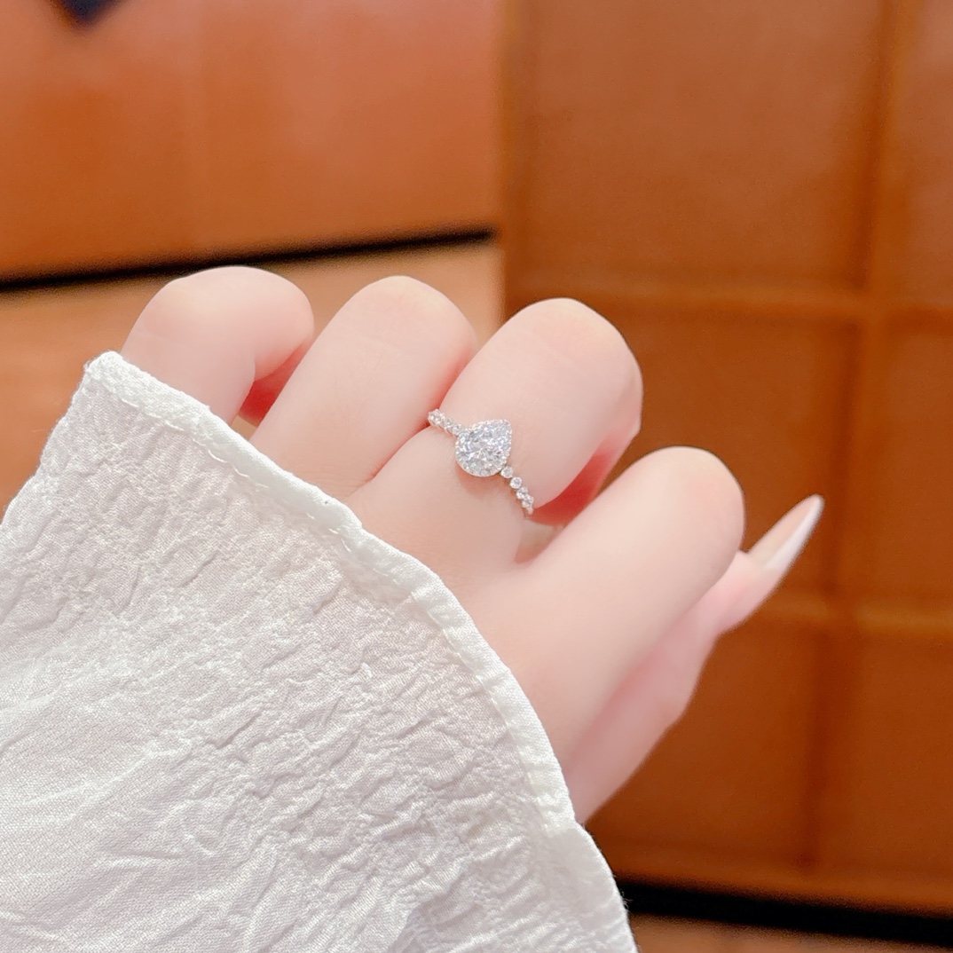 S925 Sterlingsilber Ring Leichter Luxus Büro Silber