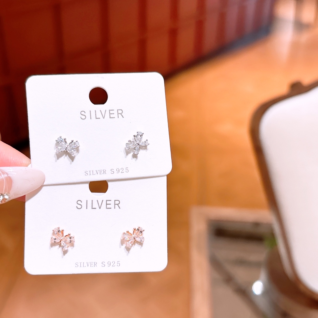 925 Silver Earrings Korean Style Graduation Gold