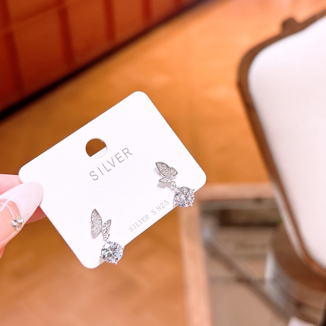 S925 Sterling Silver Earrings Sweet & Cool Housewarming Gold