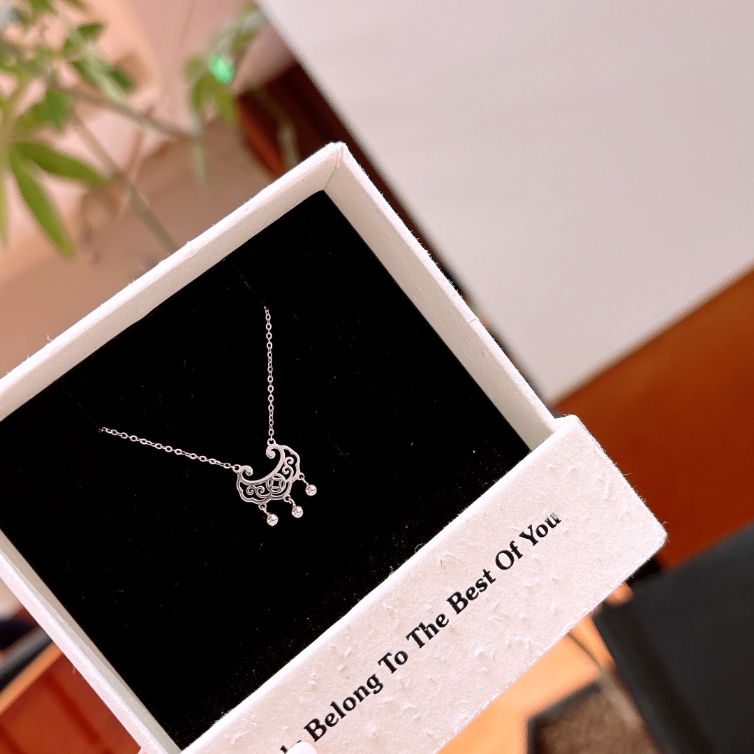 S925 Sterling Silver Necklace Delicate Father's Day Gold