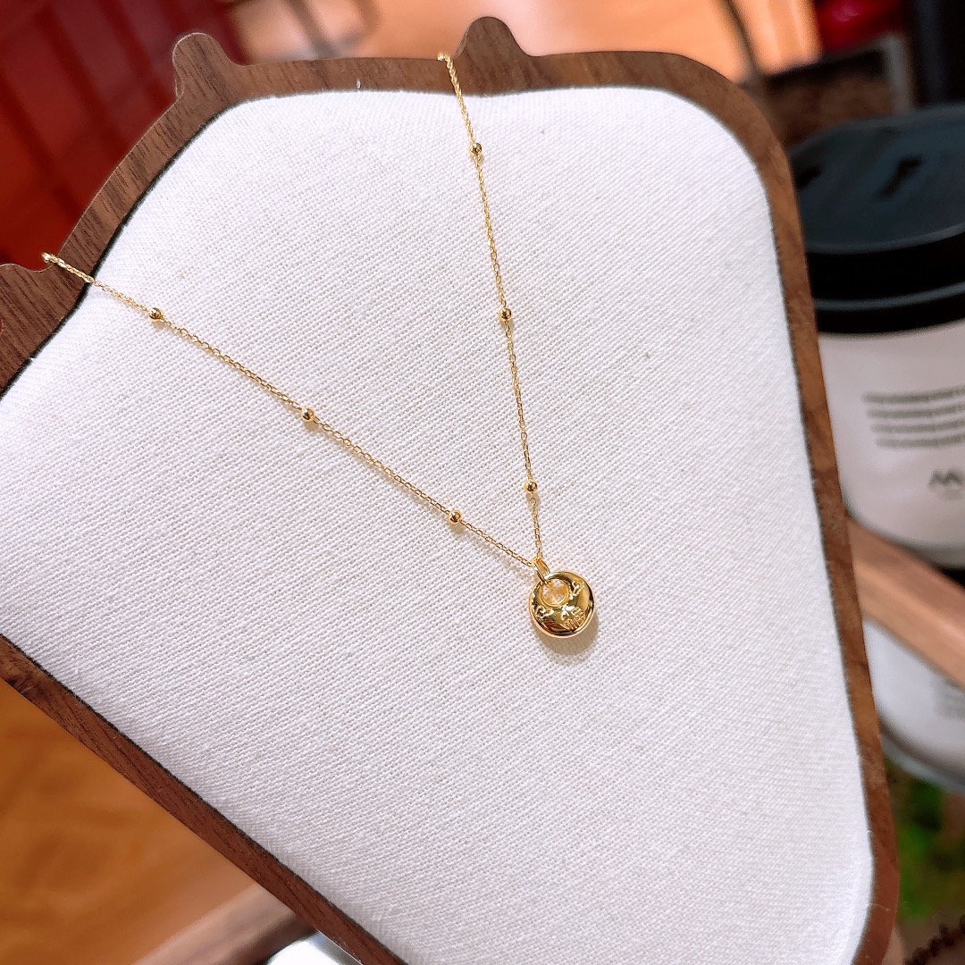 Solid Silver Necklace French Travel Gold