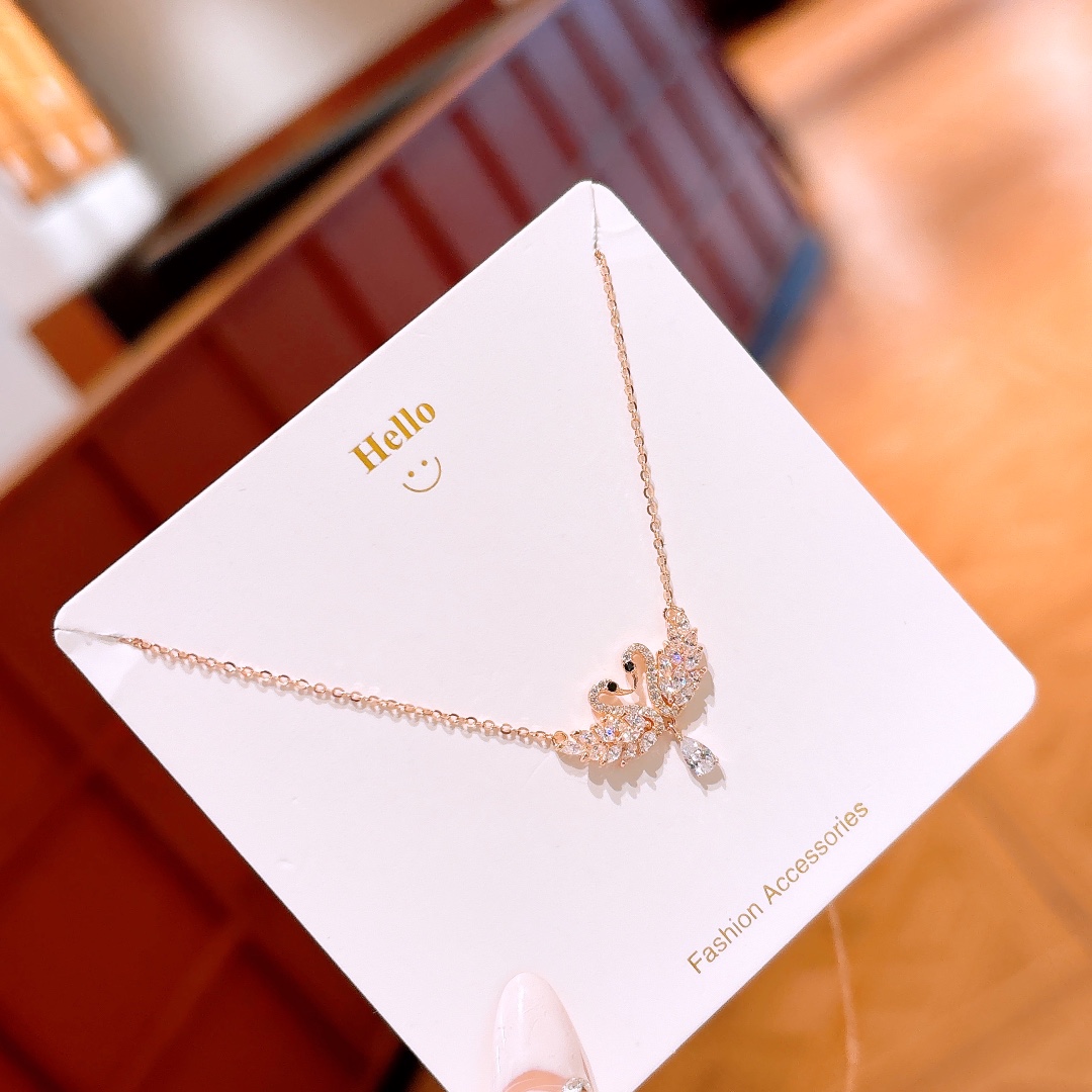 S925 Sterling Silver Earrings & Necklace Set Fresh Self-love Gold