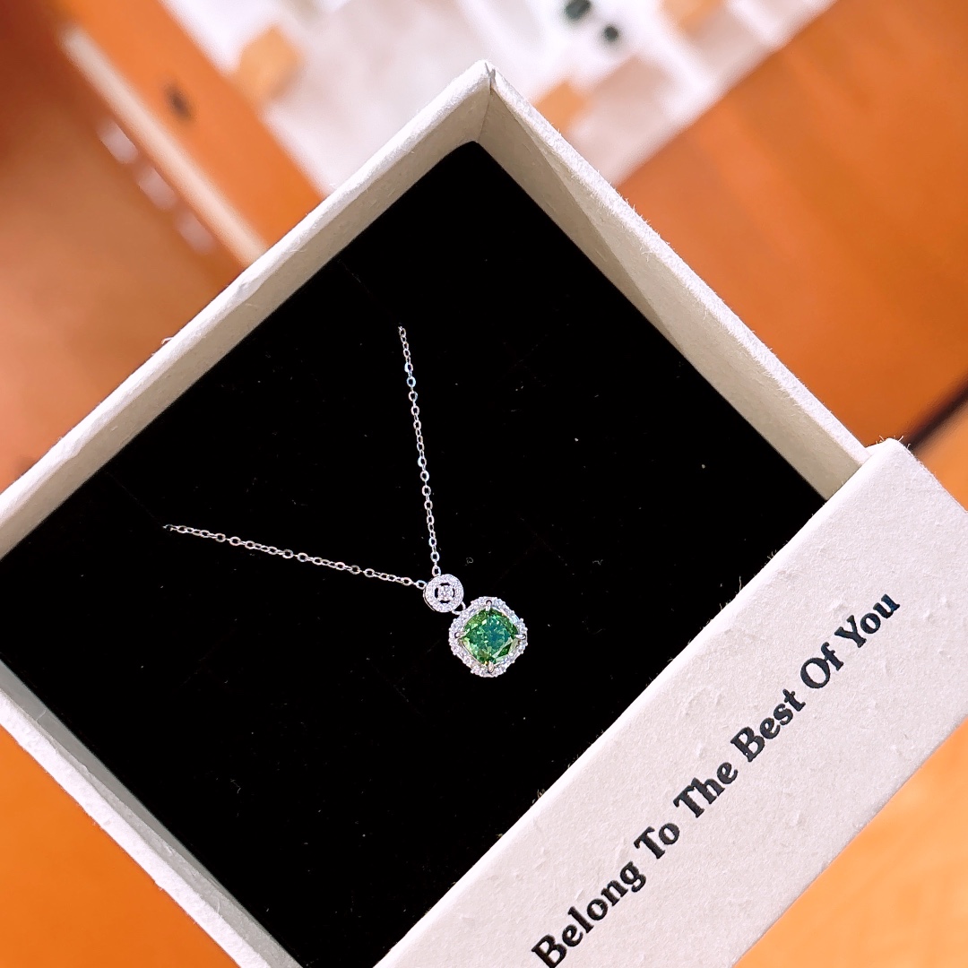 High Polish Silver High Carbon Diamond Necklace Playful Proposal Gold