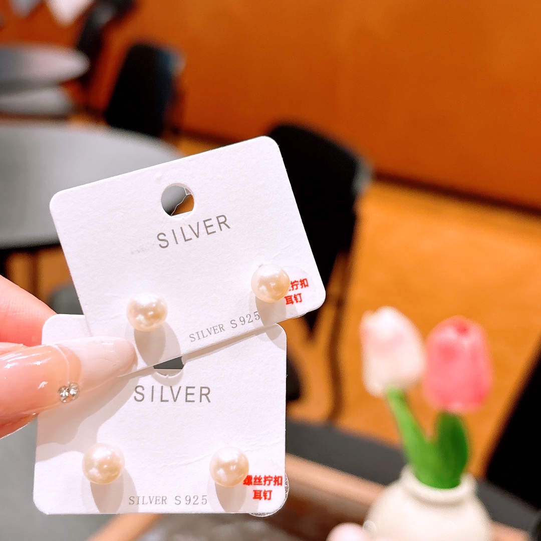 Low Allergy Silver Freshwater Pearl Studs Elegant Wedding Registration