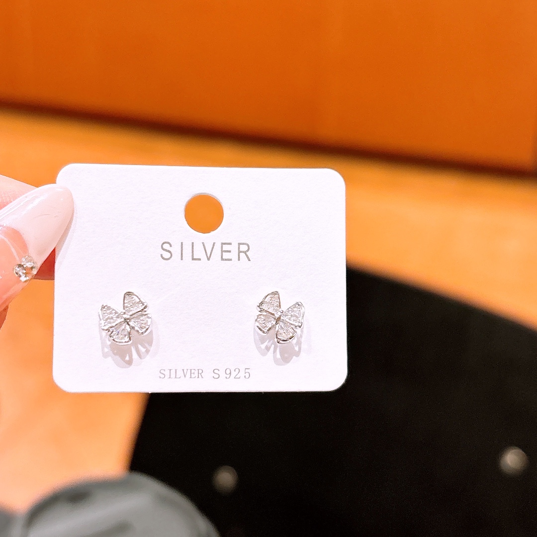 Solid Silver Earrings Chic Wedding Silver