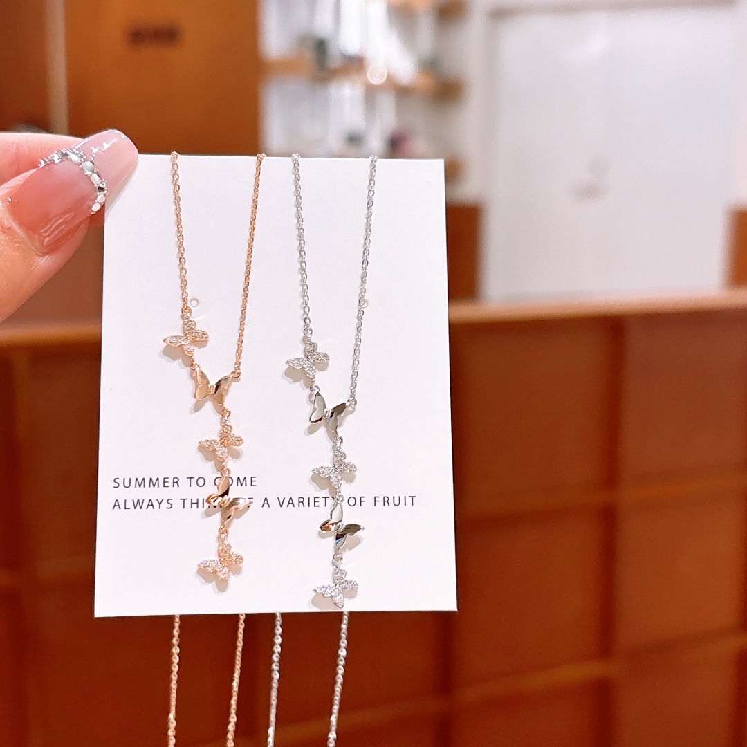 High Polish Silver Necklace Light Luxury Confession Gold