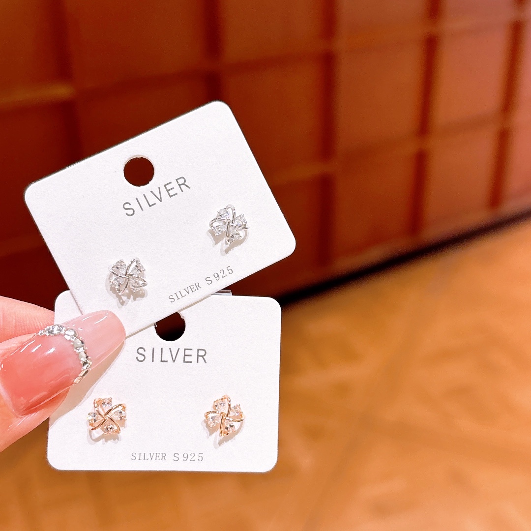 S925 Sterling Silver Earrings Elegant Everyday Wear Gold