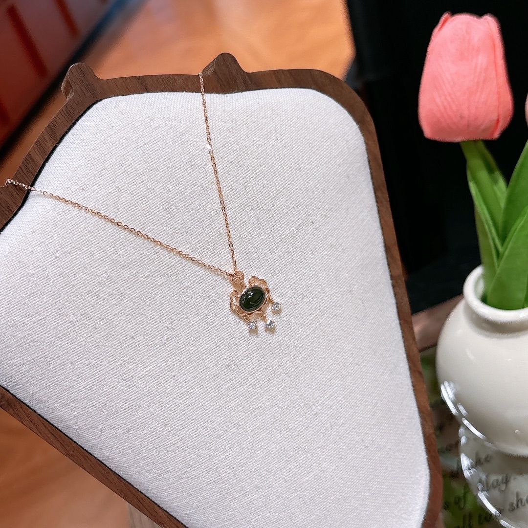 Nickel Free Silver Jasper Necklace Lively Gift for Her Gold