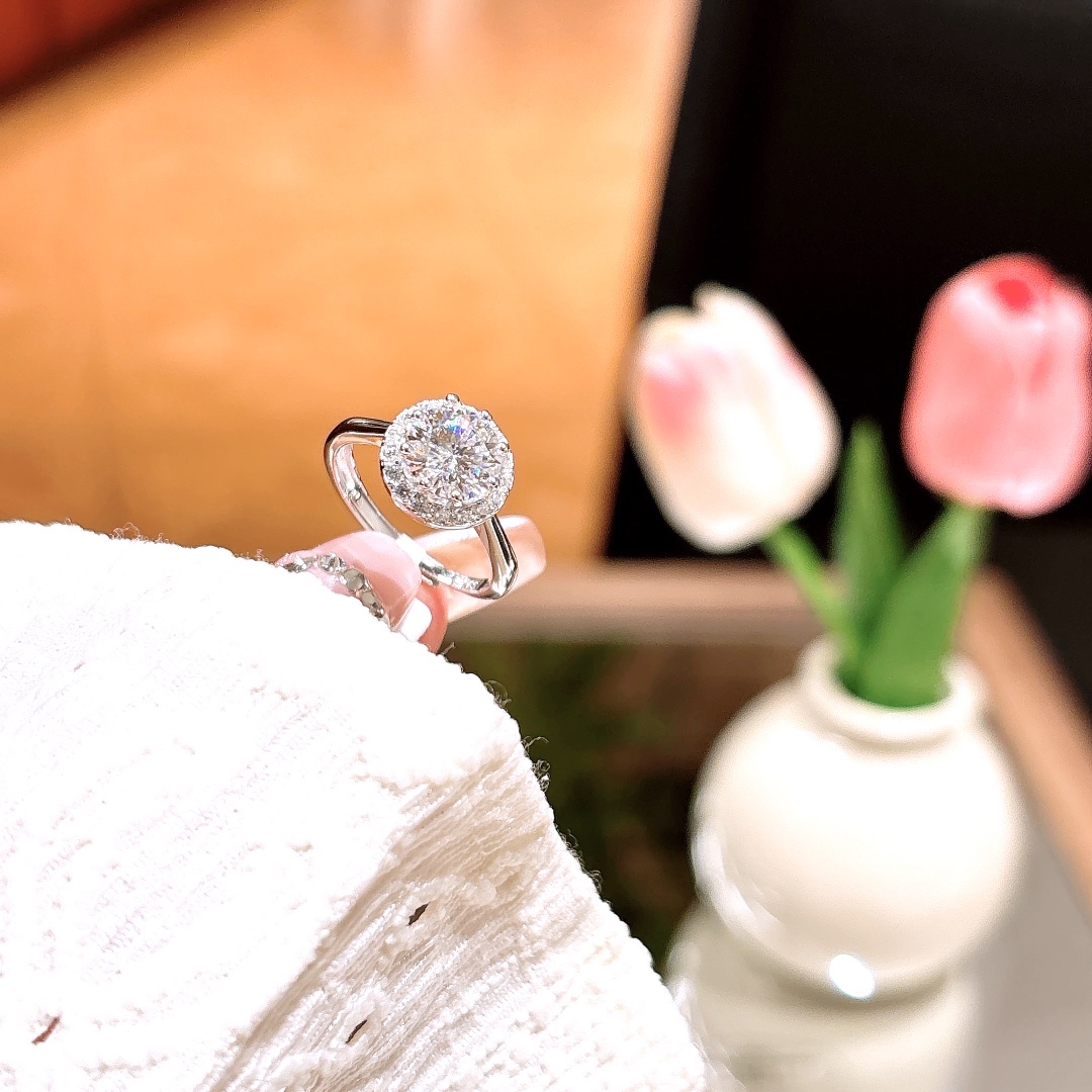 925 Silver Moissanite Ring Fashion Christmas Silver