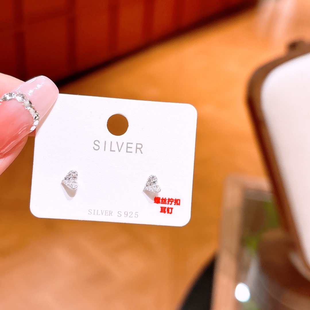 Nickel Free Silver Screw-back Studs Sweet & Cool Wedding Silver