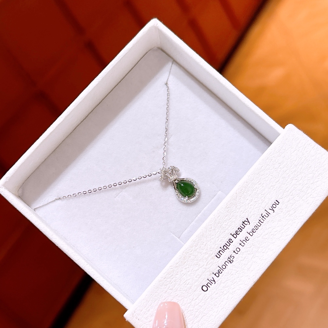 S925 Sterling Silver Jasper Necklace Elegant Everyday Wear Gold