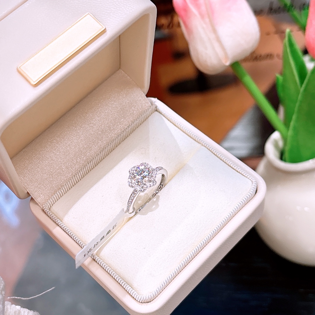 Nickel Free Silver Moissanite Ring French Valentine's Day Gold